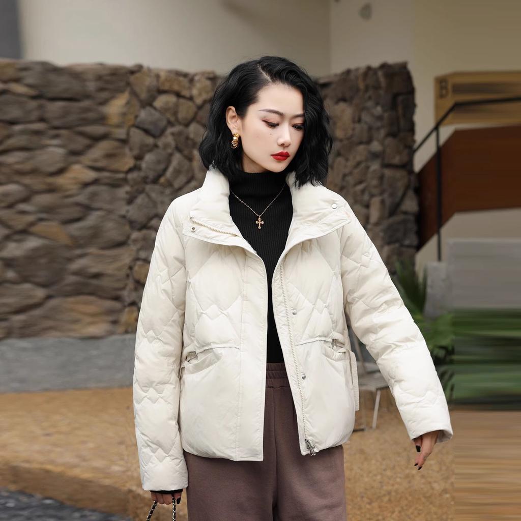 Fashion new duck down loose casual stand-up collar short down jacket light and warm and light temperament jacket women