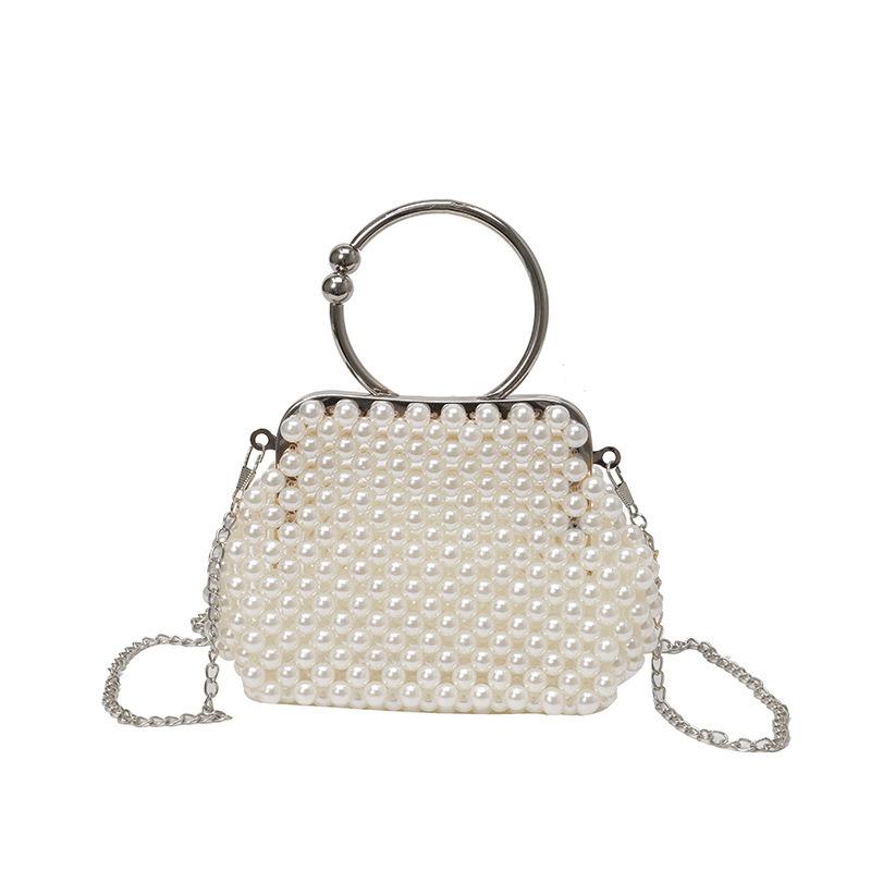 Temperament Celebrity Pearl Handbag Handmade Beaded Into Women's Bag Summer Fashion Versatile Mobile Phone Bag