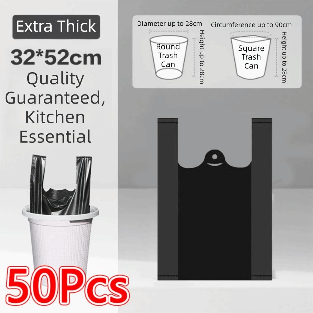 Heavy Duty Black Veststyle Garbage Bags Plastic Trash Bags New Garbage Bag Commercial Cleaning