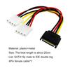 20cm Power Extension Cable SATA 15pin Male To Molex IDE Dual Big 4pin Female Cable Adapter for HDD Hard Drive