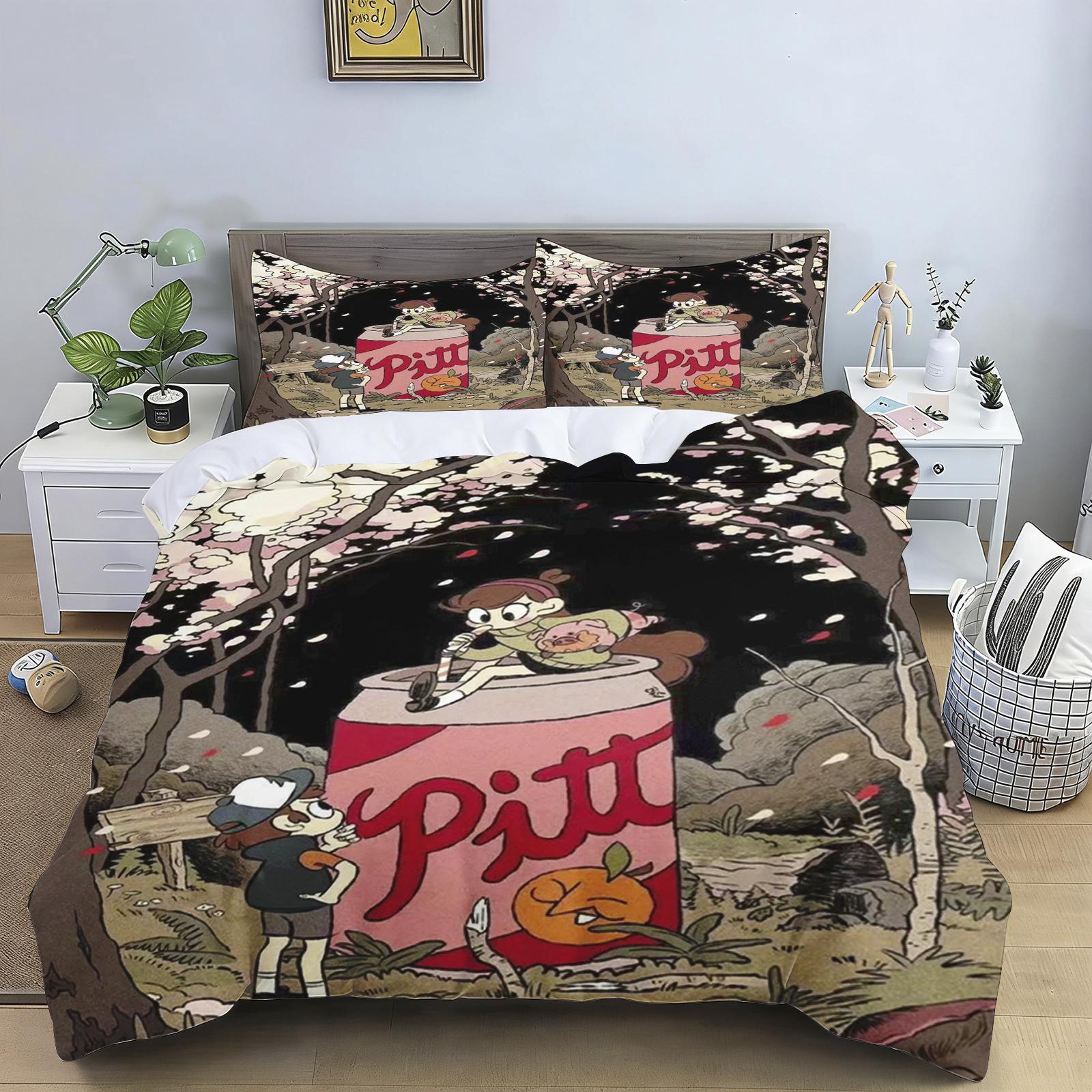 Housse de couette Cartoon Fièvre de la Gravité Innocence Enfantile Chambre à coucher 100% Polyester Cadeau Adulte Ensemble de literie 2/3 pièces 90x200cm