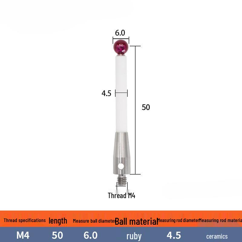 M4 Ceramic Rod Touch Probe - Jewel A-5000-3709/372