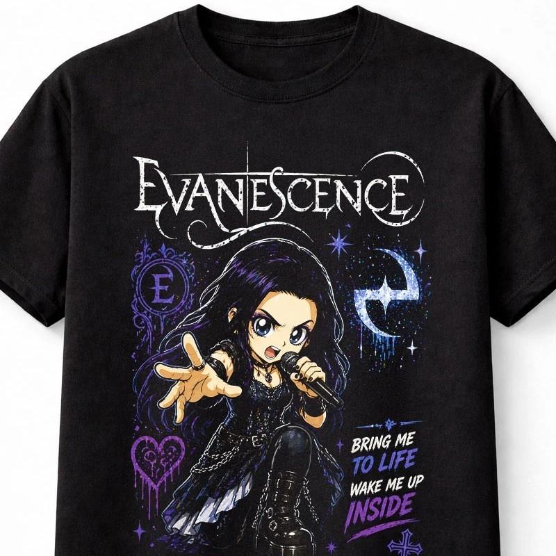 Evanescence Gothic Rock Bring Me To Life Lyrics Graphic Music Unisex TShirt S