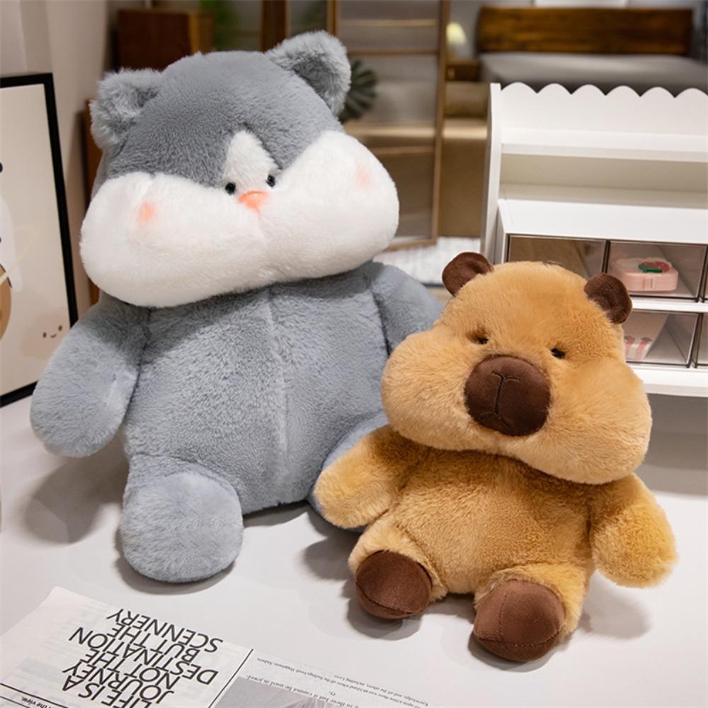 Fluffy Capybara Plush Doll Cartoon Capibara Fluffty Doll Siberian Husky Plush Toy Birthday Gift
