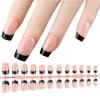 600x/Box French Tip False Nails Press On Nail Almond False Nails Full Cover Stick On Nail  Ballerinas Artificial Nails