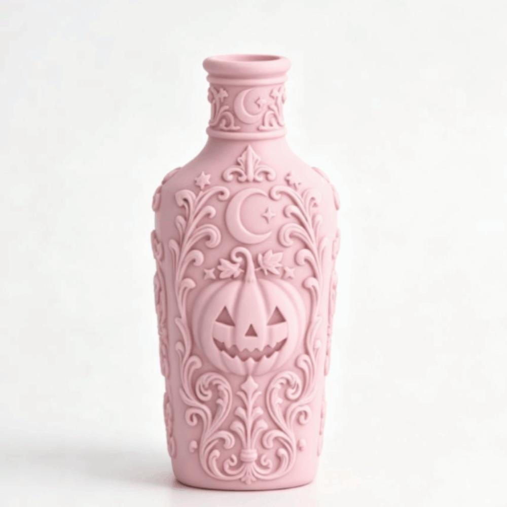 Dark-Themed Pumpkin Bottle Vintage Dark Gothic Bottle Dark Romantic Style Gothic Bottle Tabletop