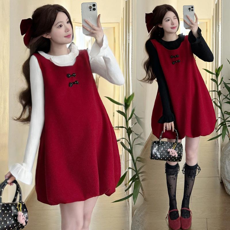 In-Stock Cute Spring Maternity Dress: 2026 New Year s Bud Skirt Style XL