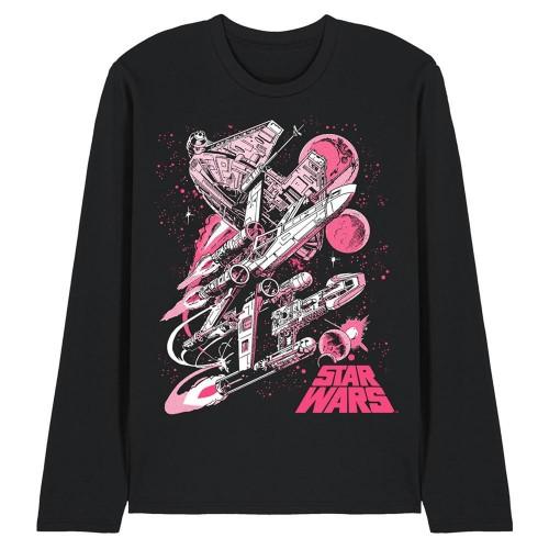 STAR WARS Unisex Adult Retro Comic Long-Sleeved T-Shirt