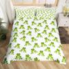 Cartoon Frog Duvet Cover 3D Animals Comforter Cover Rain Cute Animal Frog Green Gray Bedding Set With Pillowcases 75*50Cm