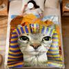 Kawaii Abstrato engraçado Sigma meme Gato do Egito Flanela macia quente cobertor de pelúcia sofá sala de estar pet hogar cama presente casa Carro portátil