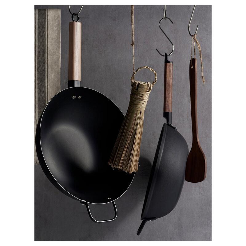 IKEA WADDAREN Cast Iron Wok with Lid, 32cm