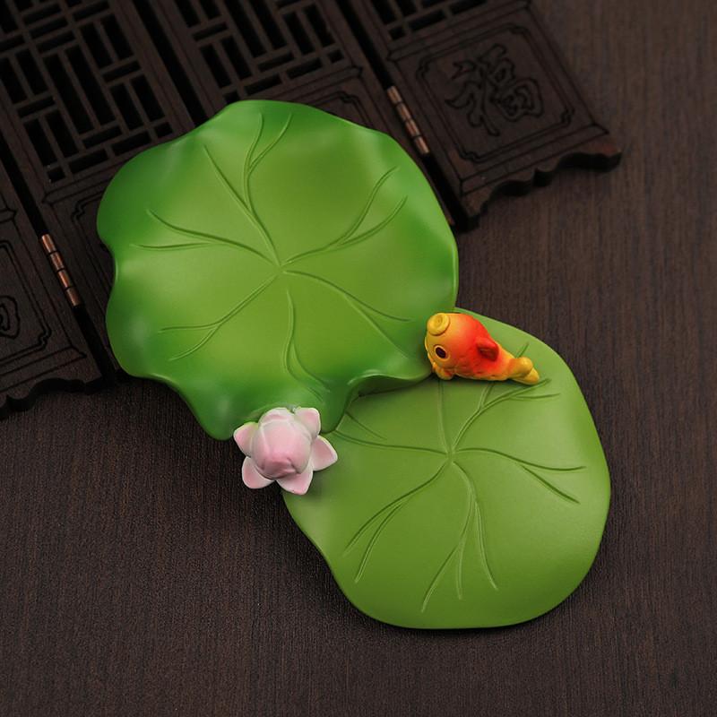 

Modern Resin Lotus Leaf Car Decor With Non Slip Base For Home And Office Use зелёный