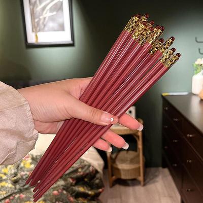 Elegant Alloy Chopsticks with Gold Crown Design