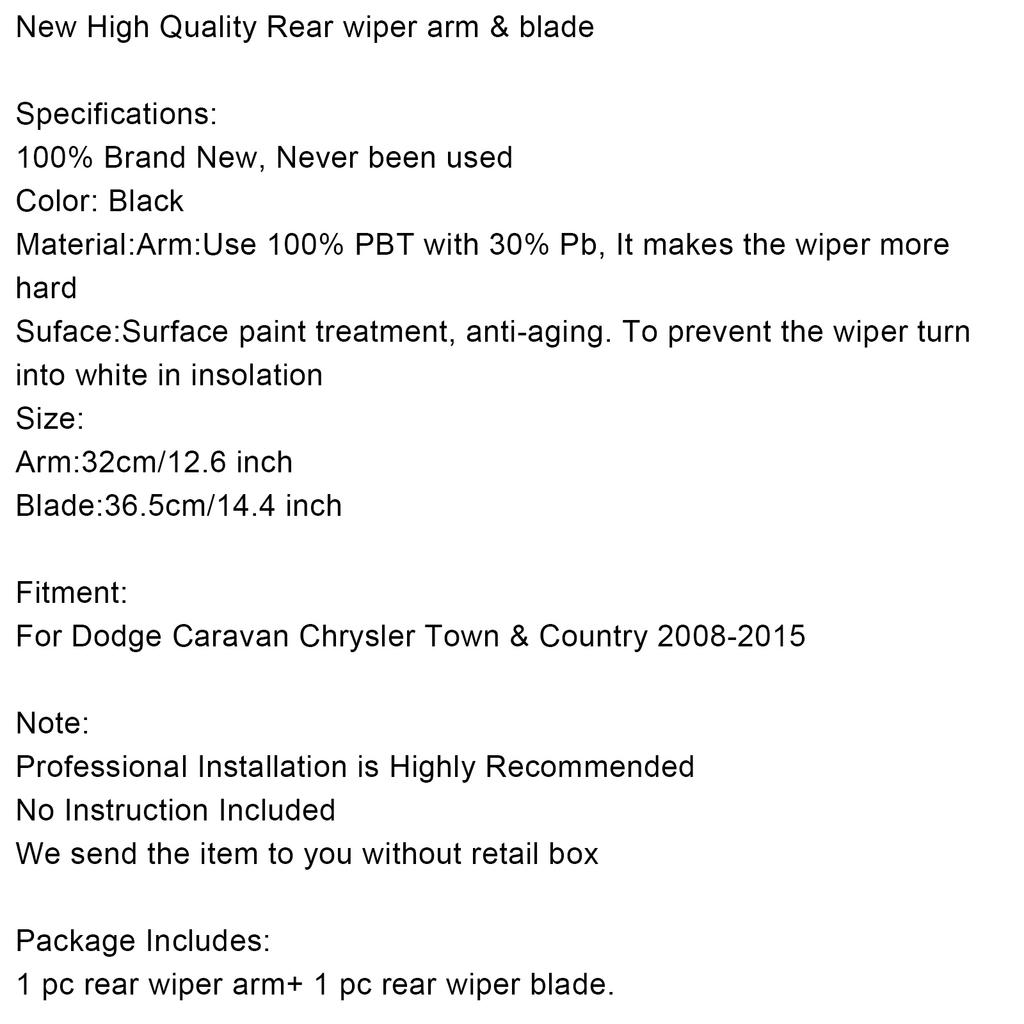 Sada zadního raménka stěrače a lišty pro Dodge Caravan Chrysler Town & Country 2008-2015