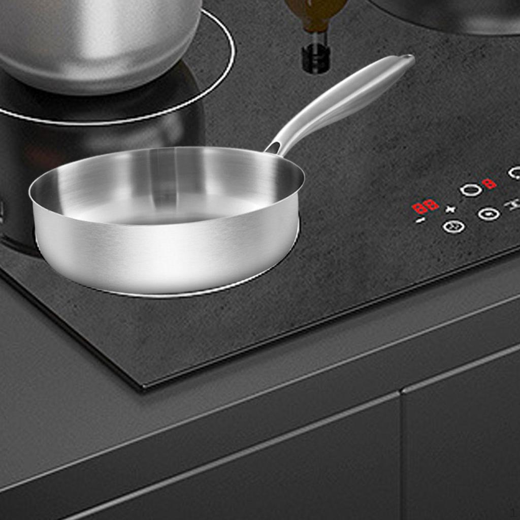 Frying Pan Gadget Supply Gifts Stainless Steel,Ergonomic Handle Skillet Cookware for Restaurant