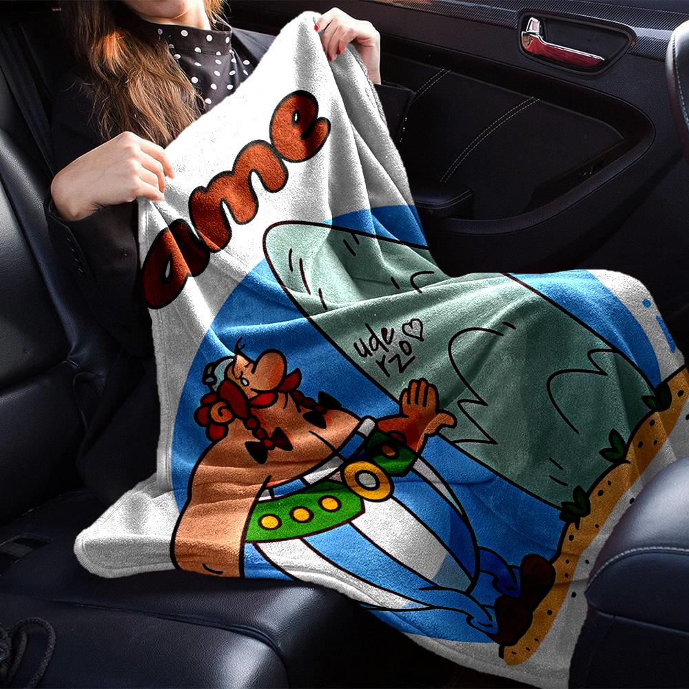 Personalisierbare Decke mit Namen und Persönlichkeit Asterix, Weich & Warm, für Sofa, Büro, Bett, Reise, Mittagspause, Geschenk, Geeignet für alle Jahreszeiten