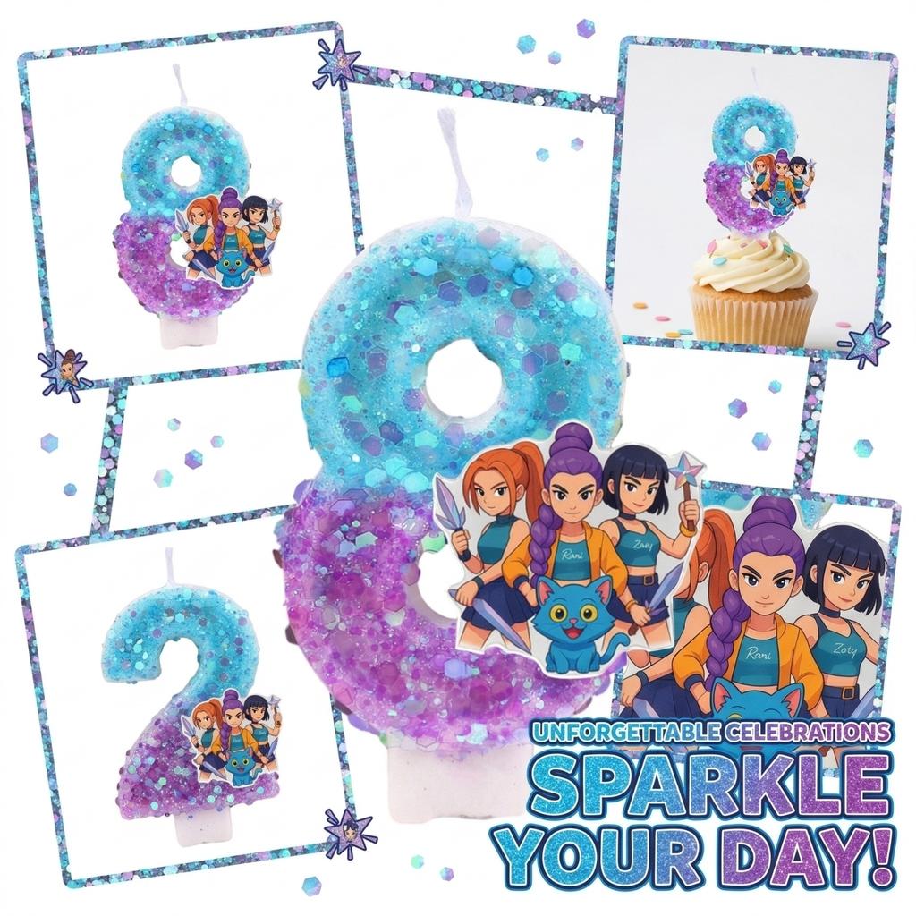 Fashion Cartoon Creative Birthday Candles Party Digital Candles