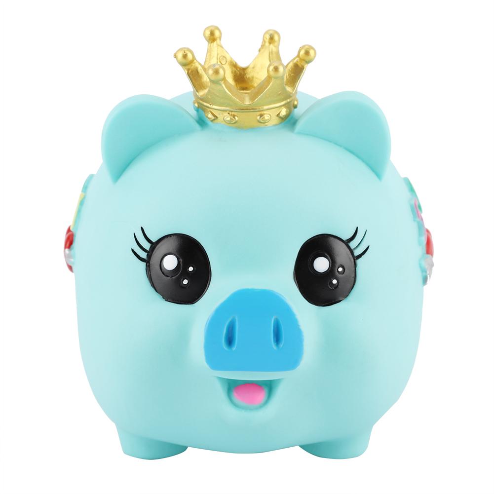 

1Pc Soft Cartoon Piggy Money Savings Box Coin Saver Bank Children Gift(Blue)