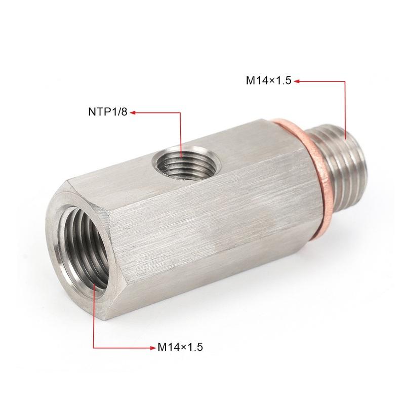 New Side Holes Oil Pressure Sensor Connector 1/8 NPT Female To 1/4NPT 1/8NPT 1/8BSPT M10 M12 M14*1.5 Feed Line Gauge Tee Adapter