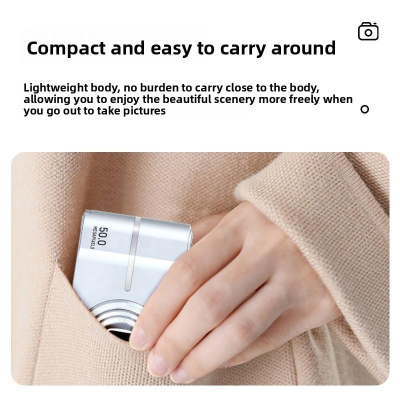 High Resolution CCD Digital Camera, Entry-Level Mirrorless Card Camera for Students, Portable Pocket Cam for Campus Daily Carry