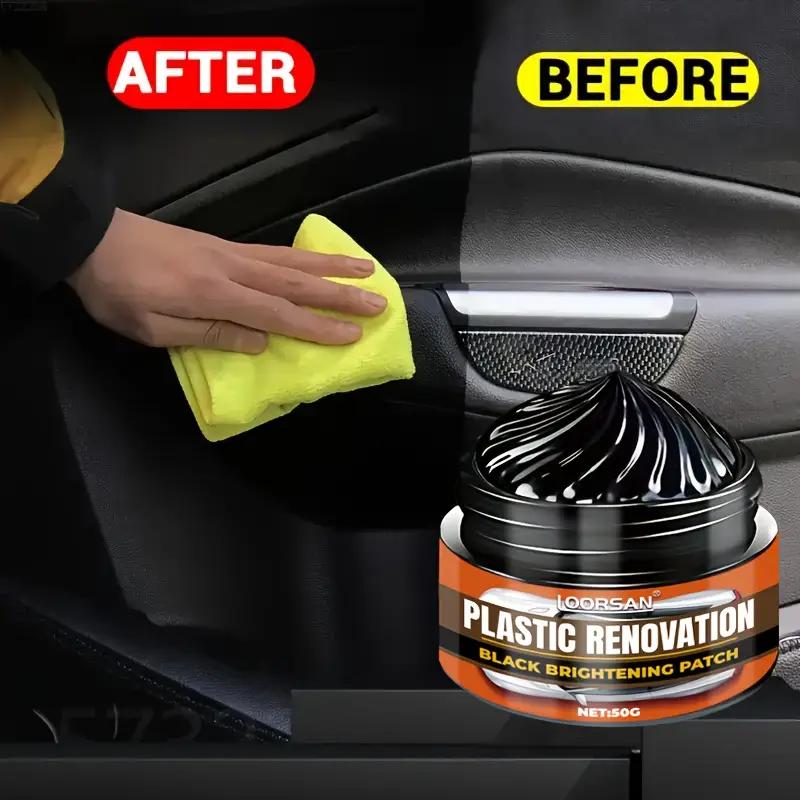 Car Plastic Repair Wax, Durability Can Last 2-3 Years, Repairs Scratches and Enhances Tire Gloss, Maintenance for Black Interior