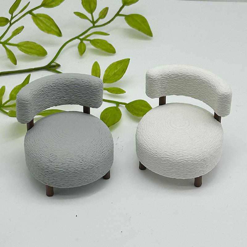 1:12 Dollhouse Mini Velvet Sofa Chair Replica - Disassemblable & Realistic Backrest Chair for Miniature Settings