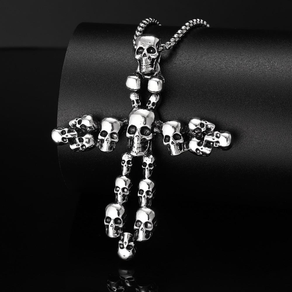 New Retro Cross Skull Pendant Necklace Niche Fashion Men's Necklace