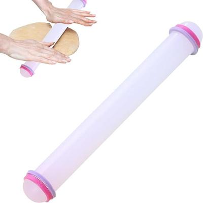 9 Inch Fondant Rolling Pin, Non-Stick Sugarcraft Rolling Pin, Rolling Pin for Baking, Adjustable Rolling Pin Round Ends Design