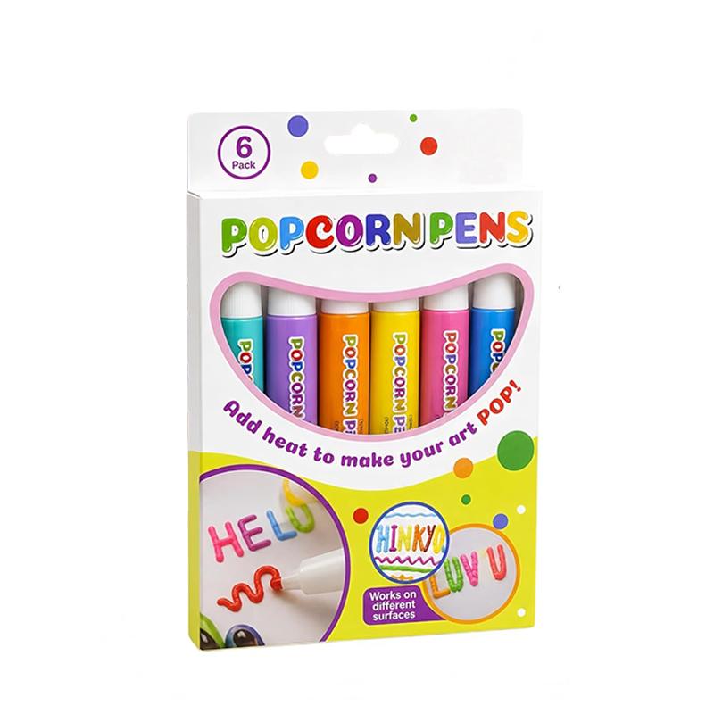 3D maģiski pufīgi popkorna pildspalvu komplekts