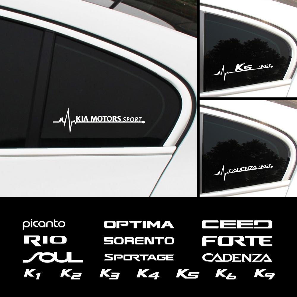 2Pcs Car Styling Side Window Sticker Emblem Decoration For KIA Sportage Ceed Sorento Cerato Optima Picanto Rio Soul Cadenza Niro gbnkr30