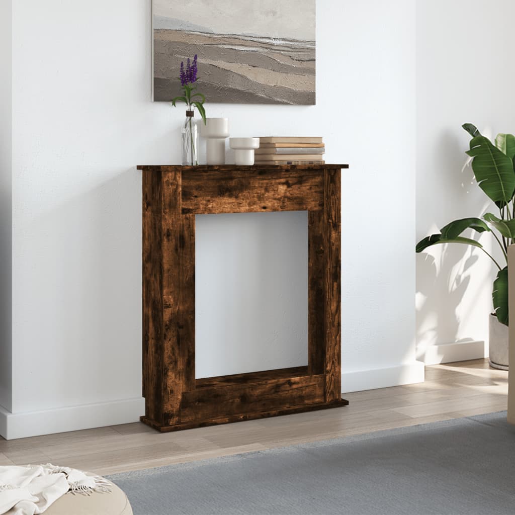 Fireplace Mantel Shelf Smoked Oak 75 x 20 x 87.5 cm Engineered Wood