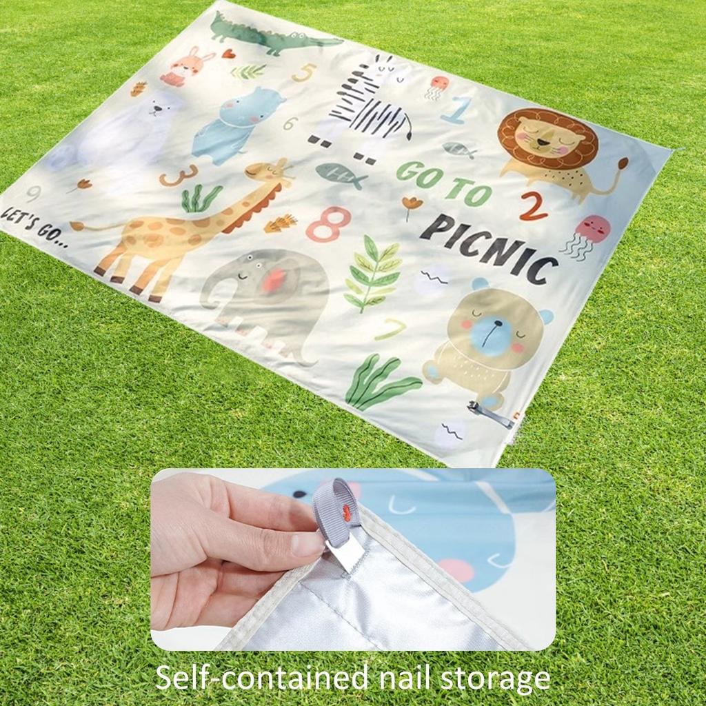 Tierwelt 145*210cm Picknickdecke Tragbare Stranddecke Wasserdicht und Sanddicht Outdoor Ultraleicht Faltbar Strand Campingdecke