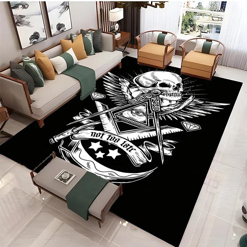 Masonic Illuminati Carpet Living Room Bedroom Sofa Coffee Yoga Rugs Kitchen Door Un-Slip Mats Alfombra Birthday Gift Poster Mat