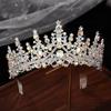 Sparkling Rhinestones Bridal Crowns with Secure Hair Comb Grip Wedding Headpiece For Bride Ceremony and Photography Props