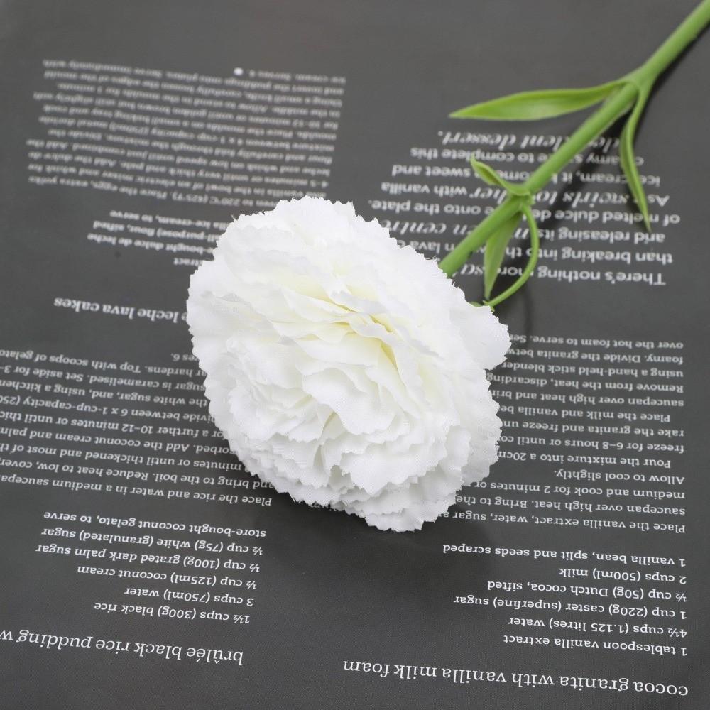 

1pc Silk Artificial Carnation Flowers Realistic DIY Floral Simulation Flowers Soft Artificial Flowers Photography Props белый