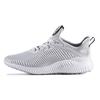 Alphabounce Round Toe Comfortable Durable Low Top Kids Running Shoes Kids Running Shoes Gray White BB7094