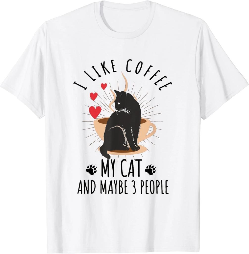 I Like Coffee My Cat And Maybe 3 People Gift Unisex T-Shirt