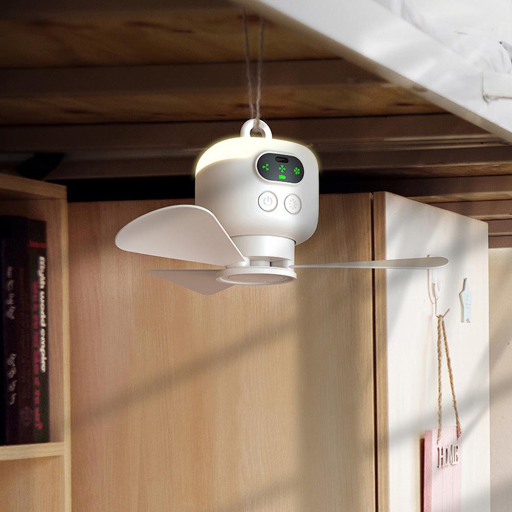 3-in-1 Ceiling Fan LED Lighting Fan USB Rechargeable Tent Hanging Fan Remote Control Low Noise Bedroom Household Appliances