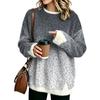 Women's Flannel Leopard Print Top, Round Neck Two-Piece Blouse for Casual Wear