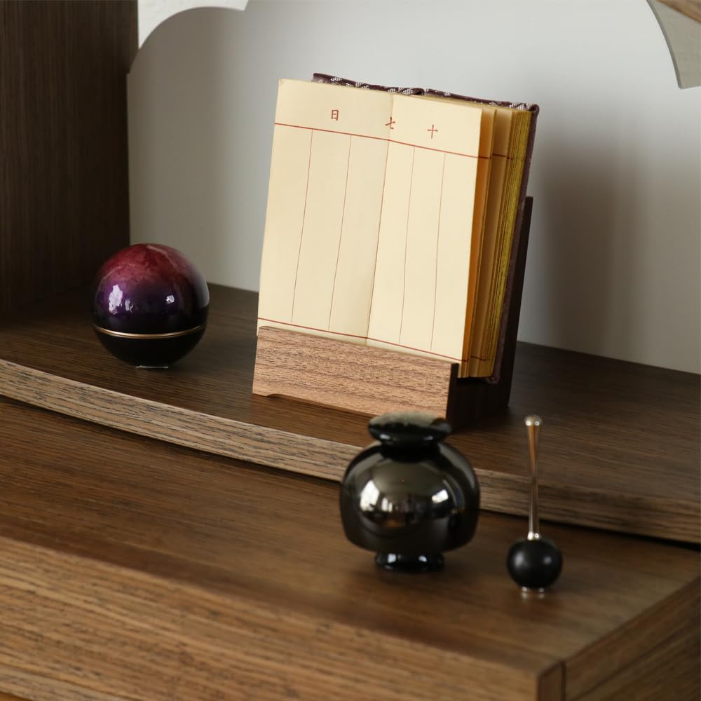 4.0-inch Memorial Book with Hiyori Pattern and Convenient Dates (12cm x 5.2cm), Light Purple