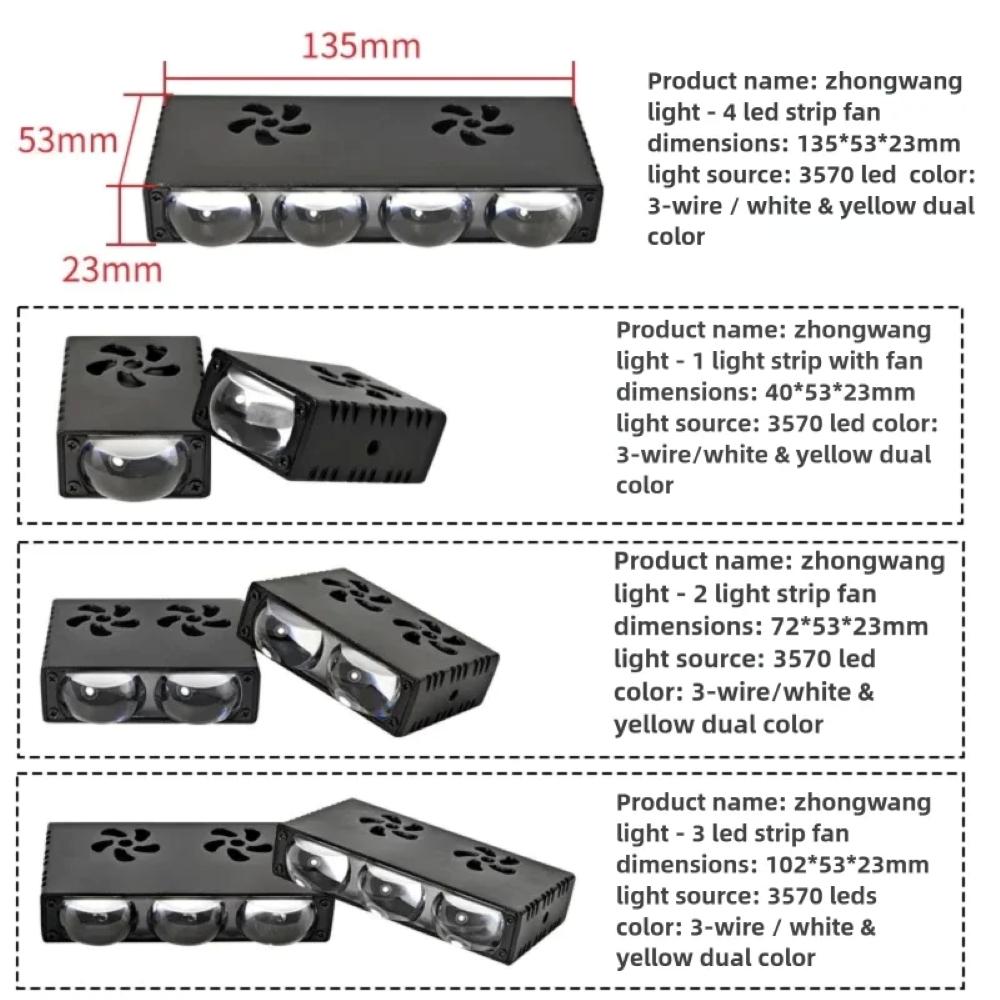 2Pcs Car Grill Spotlights Led Light Bar Addtional LED Work Light White Yellow Grille Lights 12V for Motorcycle Offroad 4X4 Truck