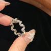 Fashion Light Luxury Commuter Classic Exquisite Temperament Full Diamond Phone Wire Winding Ring Design Sense Zircon Ring Woman