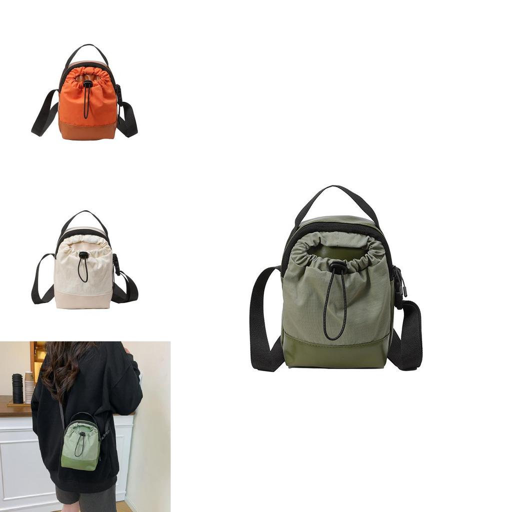 Blocked Color Simple Women Casual Drawstring Water Bottle Bag For Out Going