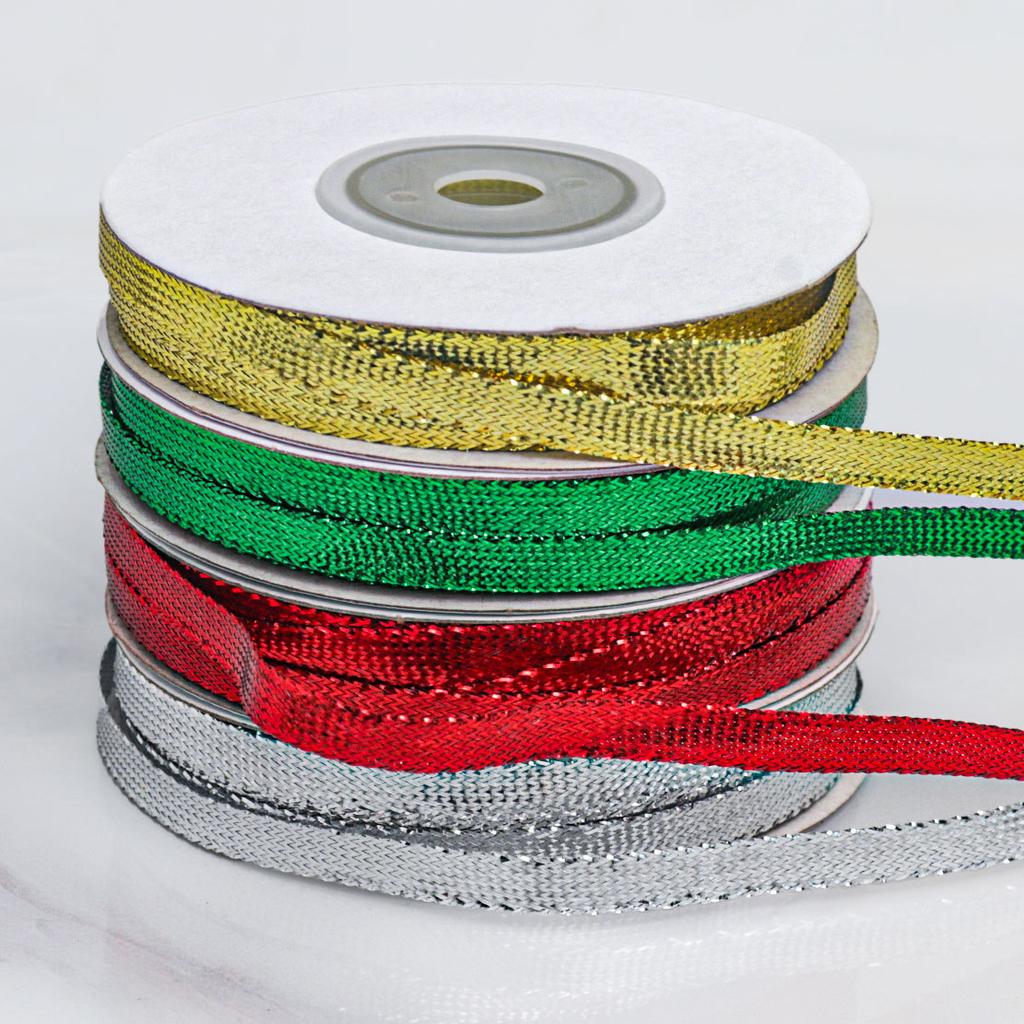 Decorative Romantic and Cozy 0.3-0.5cm Gold and Silver Onion Ribbon Gift Box Cake Decoration Christmas Tree Bow Gold and Silver Decorative Ribbon