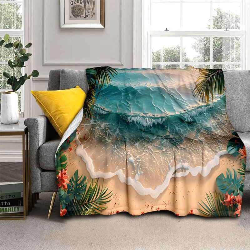 2025 New Style Sea Water Beach Reef 3D Nature Scenery Blanket,Soft Throw Blanket for Home Bedroom Bed Sofa Travel Picnic Cover