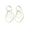 Big Metal Multilayer Circle Round Drop Earrings for Women Irregular Geometric Line Hollow Jewelry