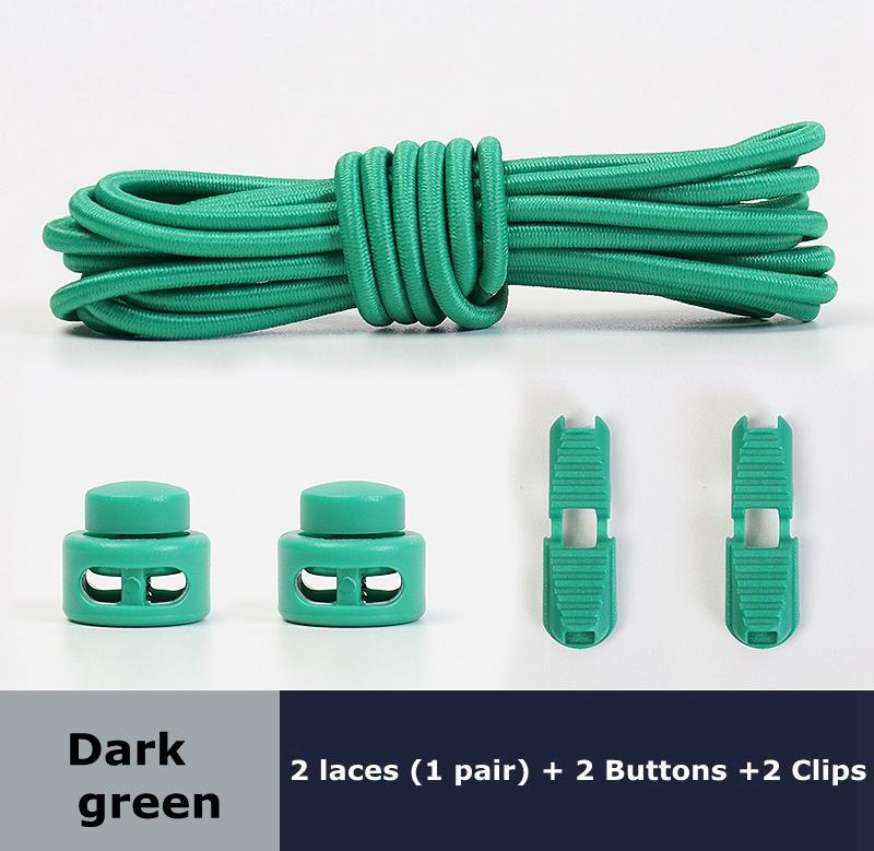 1pair Elastic Shoelaces Round Spring Plastic Lock Quick Wear In 1 Second No Tie Shoelaces Suitable for All Shoelaces Lazy Laces