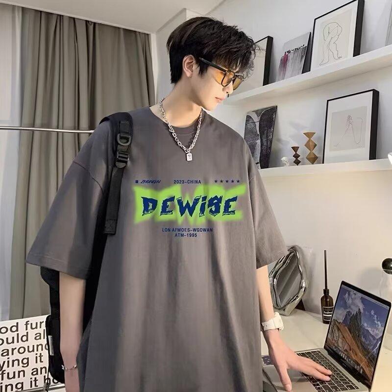 Nové tričko s krátkým rukávem pro muže v létě, trend v korejském stylu, jednoduchý top s polovičním rukávem, volné tričko značky Hong Kong