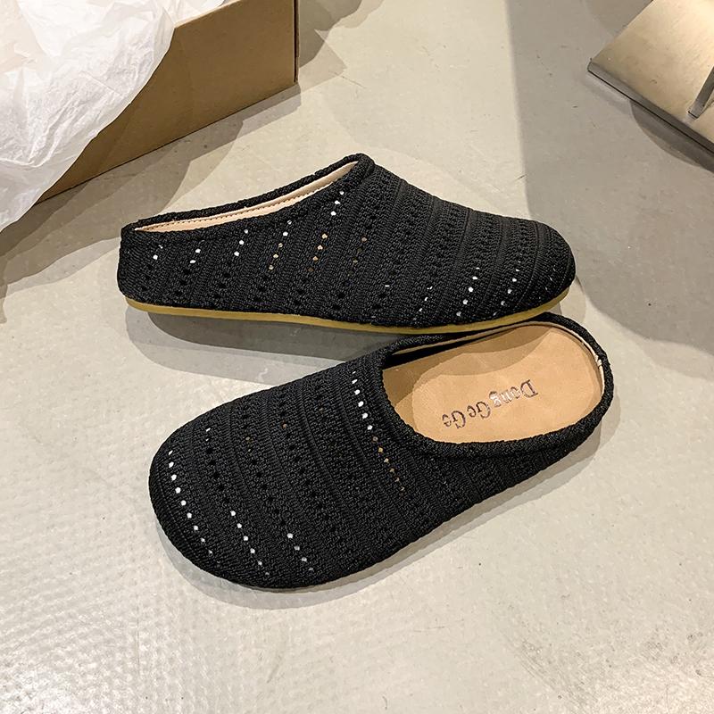 

Летние новинки 2025 Женские тканевые тапочки, плоские сандалии с вырезами, трендовая модная спортивная пляжная обувь, повседневные мягкие удобные тапочки 40 чёрный