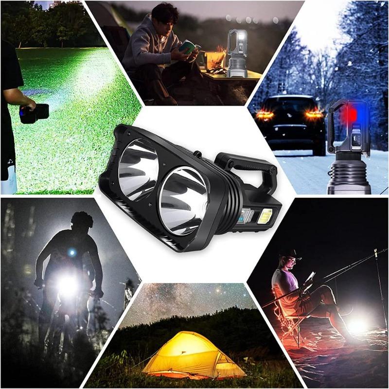 36W High-Power Strong Lumens Searchlight Type-C Rechargeable LED Spot Light 10 Modes Super Bright Outdoor Waterproof Dual Light Source P50 Flashlight